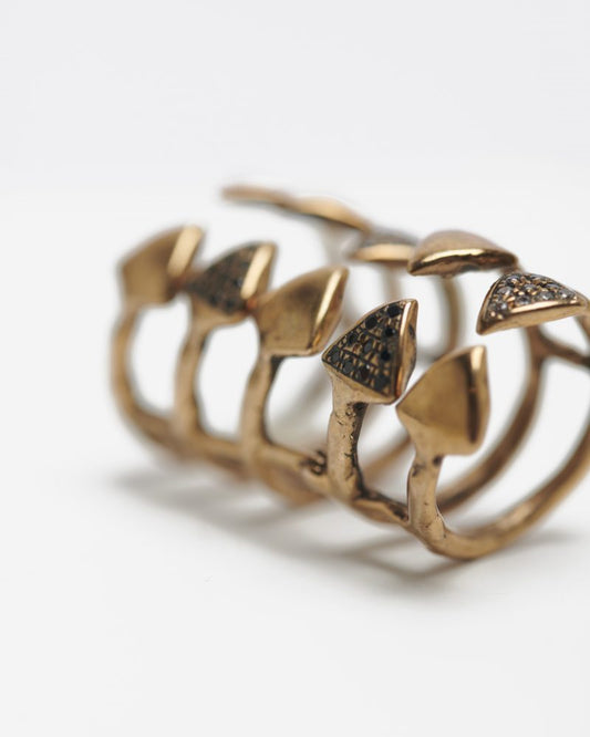 Anello dito Medulla zirconi bianchi e neri