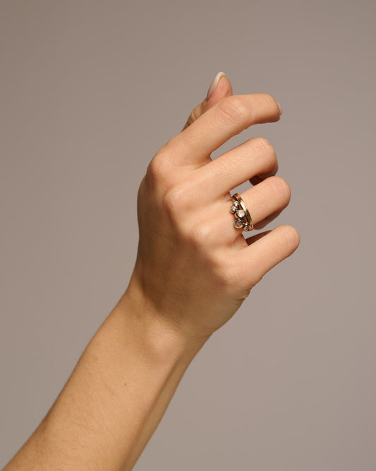 Anello Haneda bronzo e zirconi basic