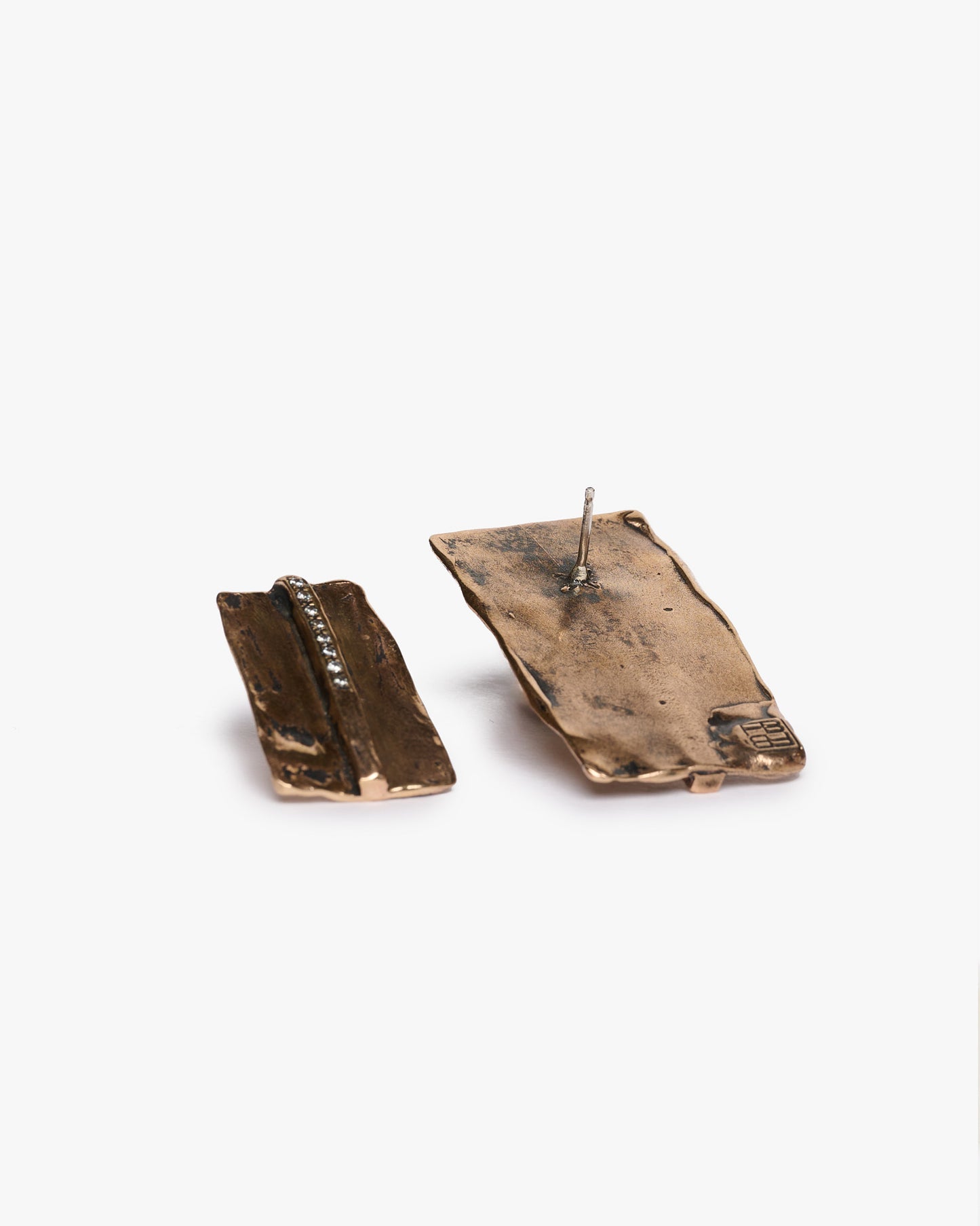 Orecchini JFK bronzo e zirconi