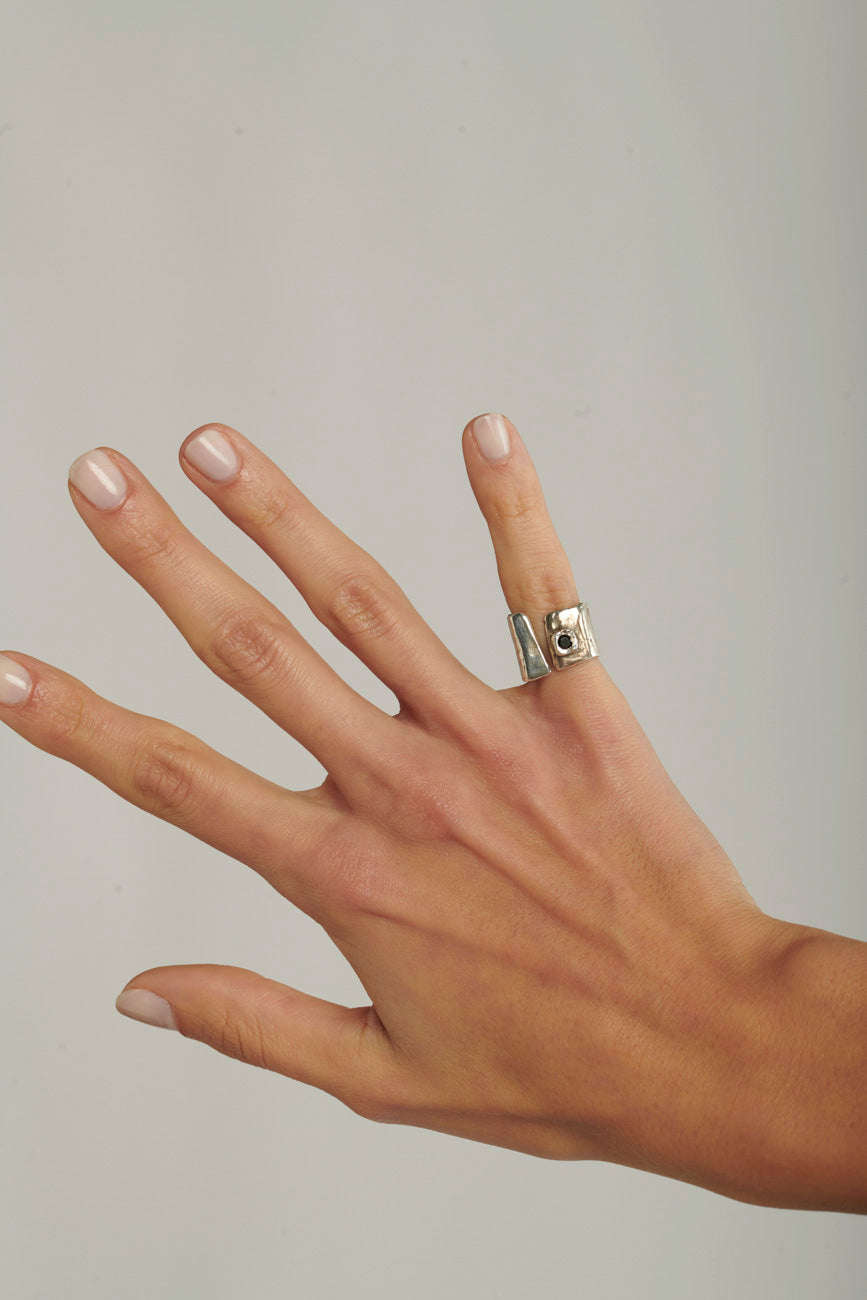 Anello lastra druide argento