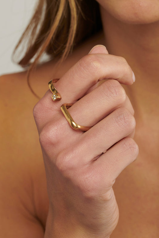 Anello doppio baffo druide bronzo