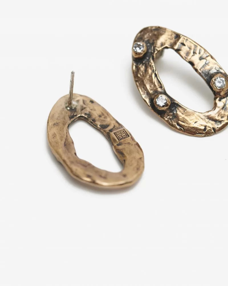 Orecchini Mitosis XL bronzo e zirconi