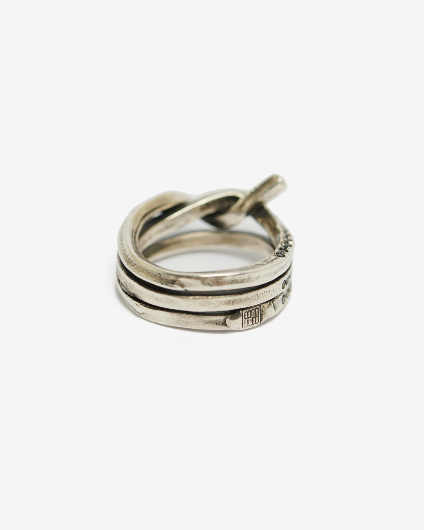 Anello triplo nodo argento e zirconi