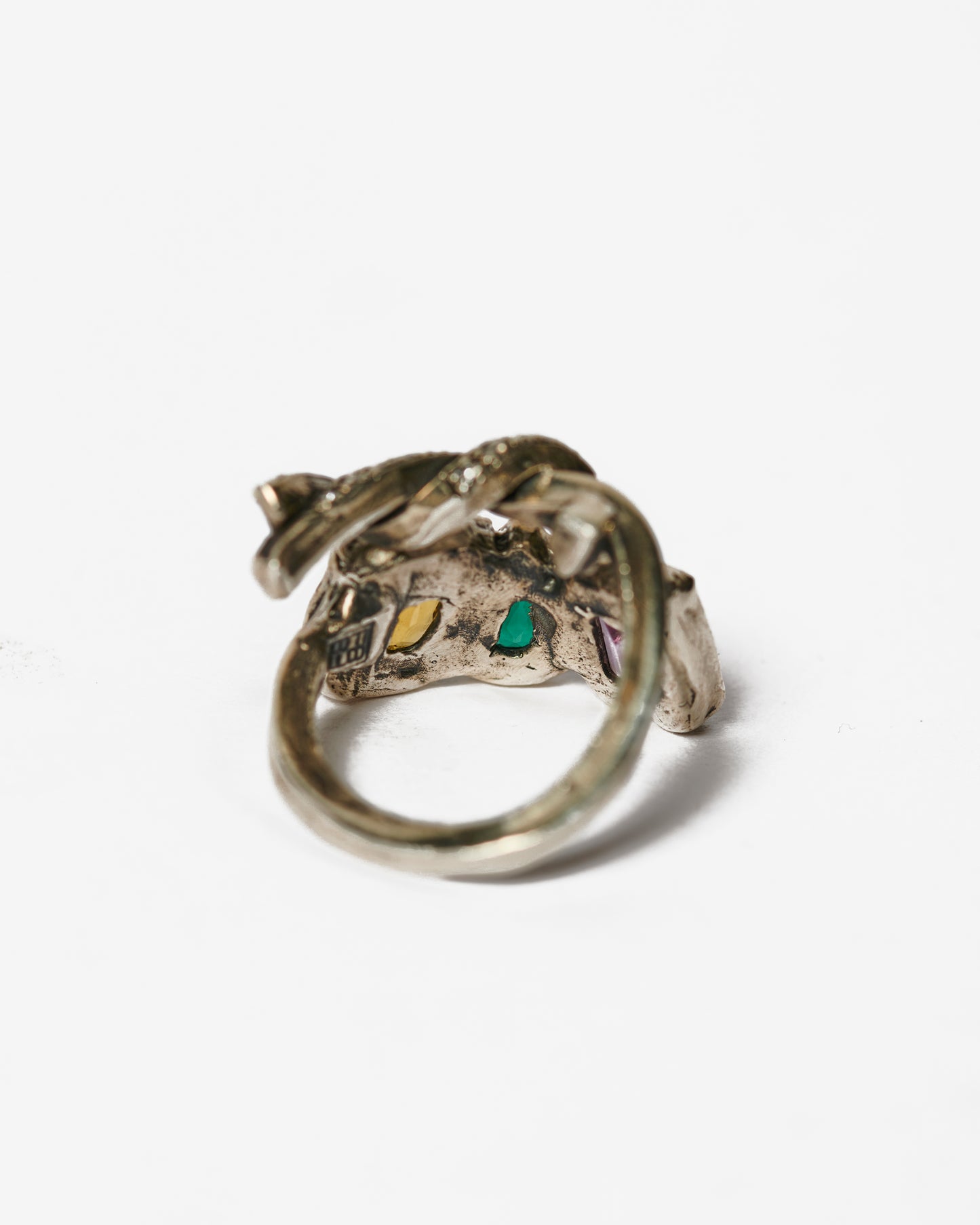 Anello nodo arcobaleno argento