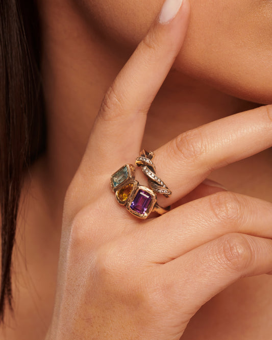 Anello nodo arcobaleno bronzo
