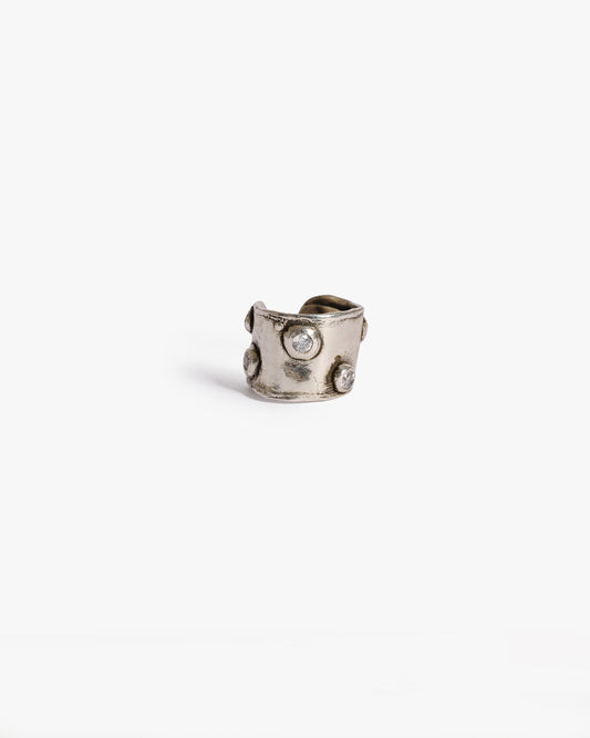 Piercing haneda argento e zirconi bianchi