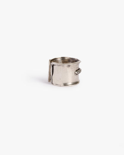 Anello JFK argento e zirconi bianchi