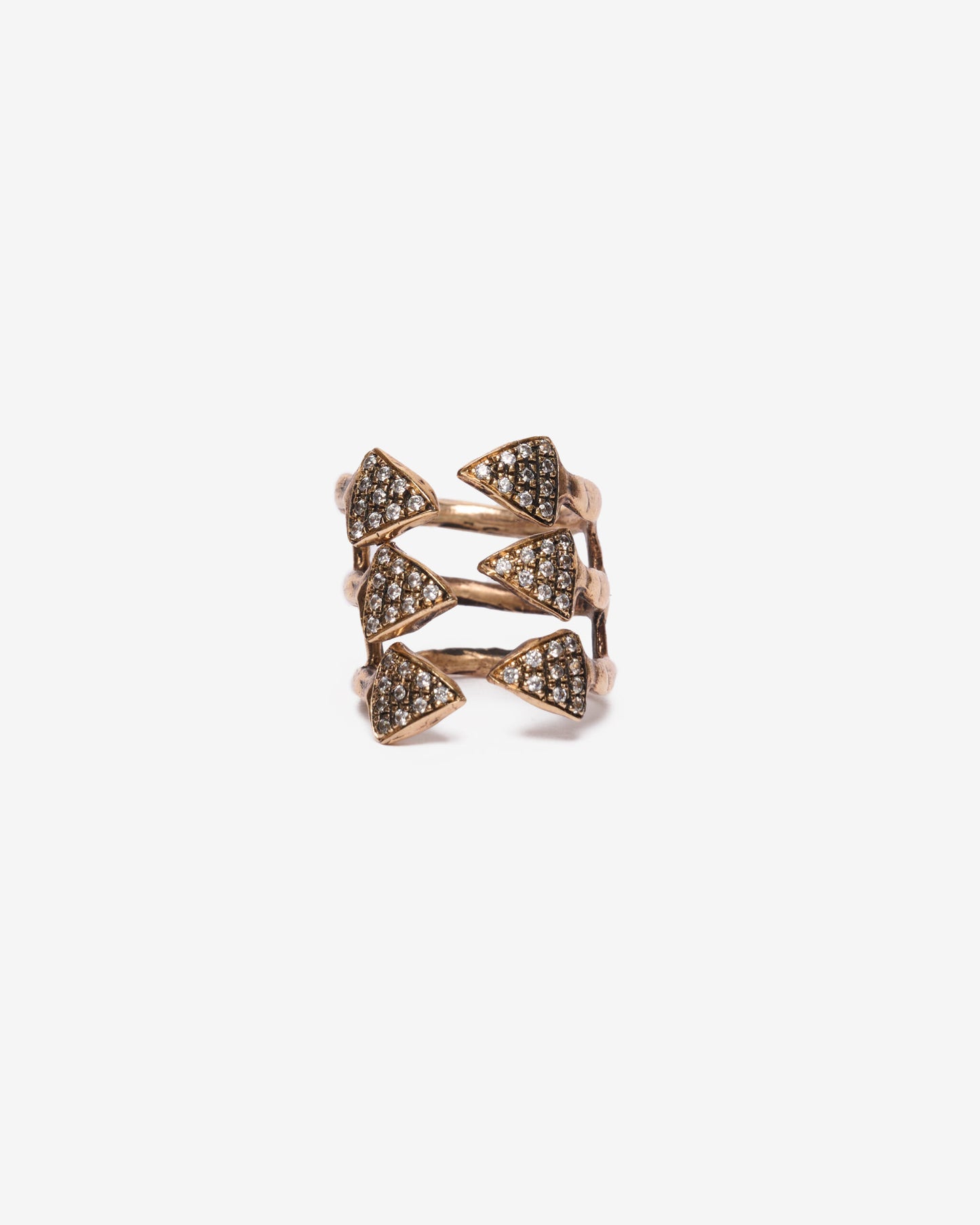 Anello medulla bronzo e zirconi