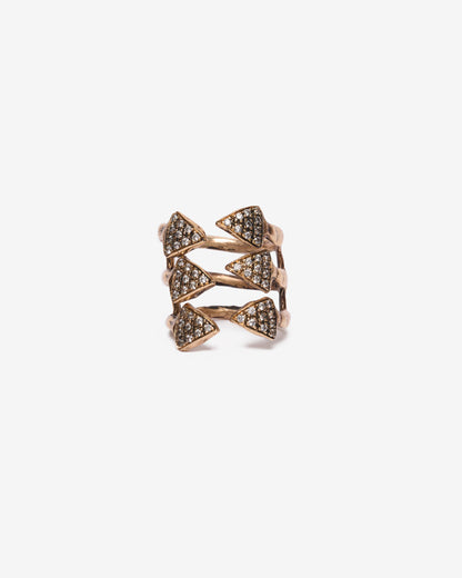 Anello medulla bronzo e zirconi