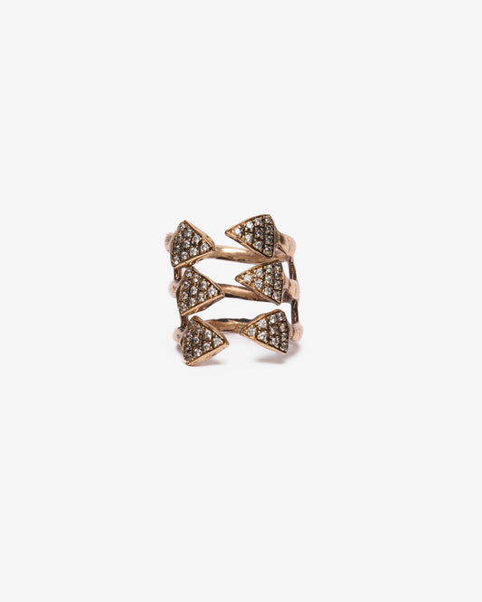 Anello medulla bronzo e zirconi