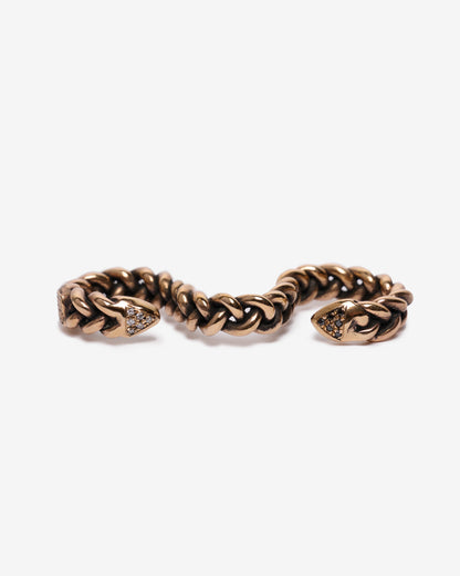 Anello baffo con zirconi bronzo