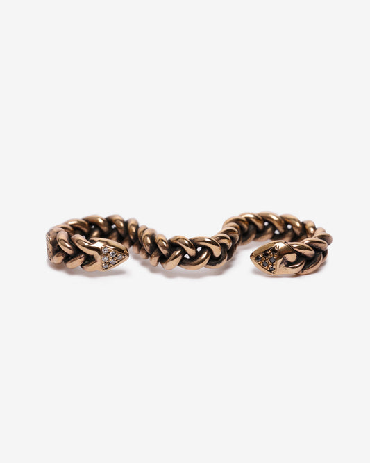 Anello baffo con zirconi bronzo