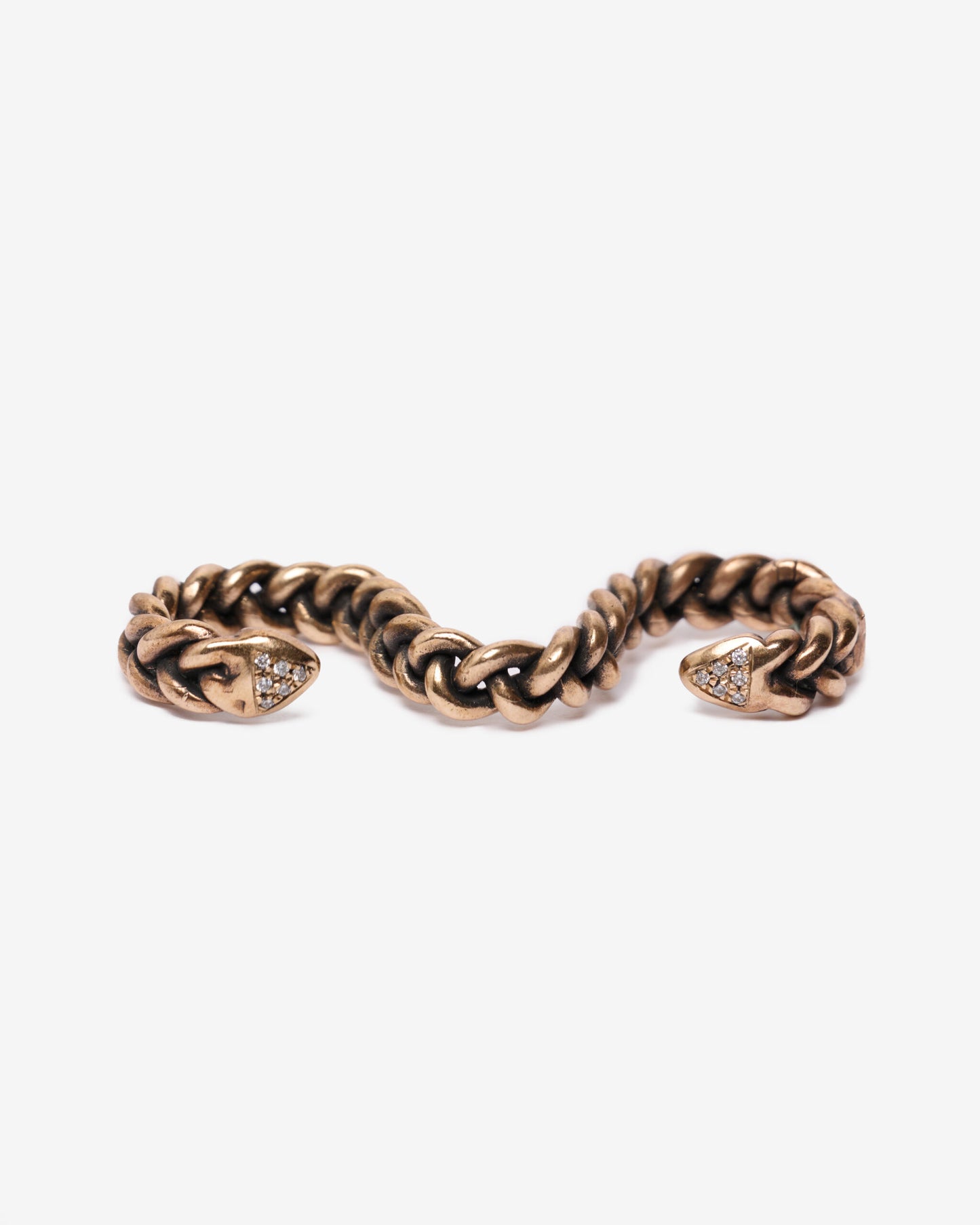Anello baffo con zirconi bronzo