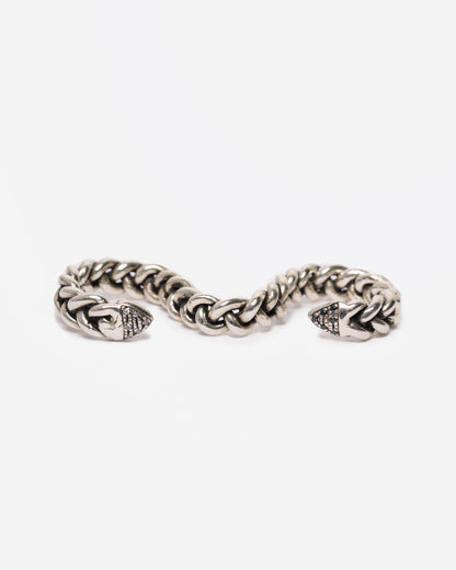 Anello baffo zirconi argento