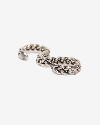 Anello baffo zirconi argento