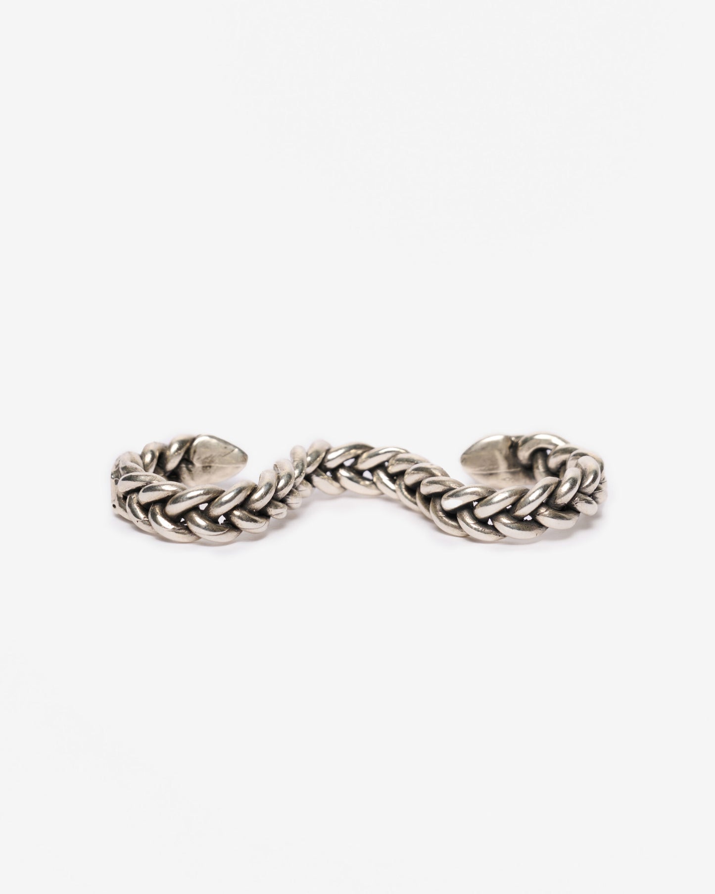 Anello baffo zirconi argento
