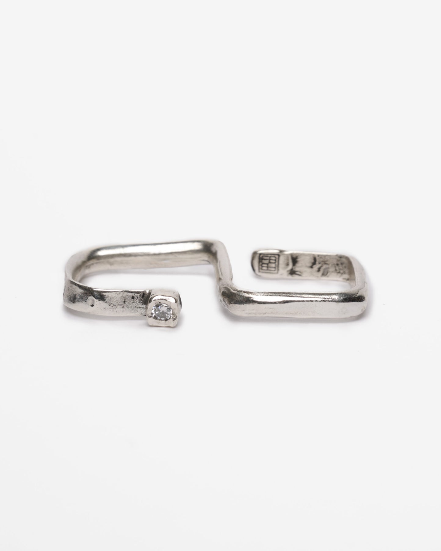 Anello doppio baffo druide argento