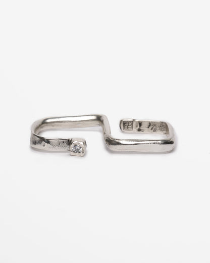 Anello doppio baffo druide argento