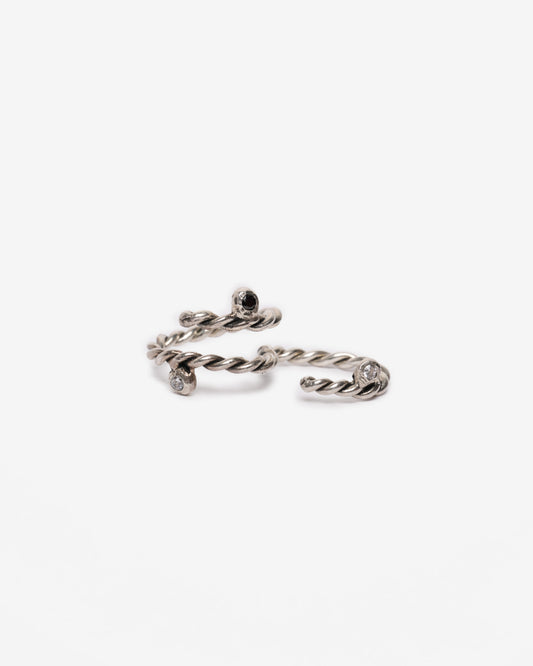 Anello doppio dna argento