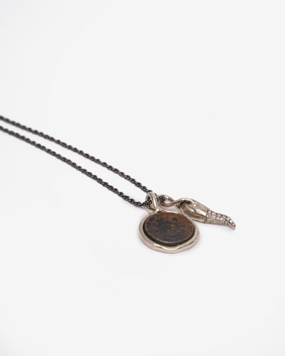 Collana zada mix argento | moneta semplice - corno luxury |