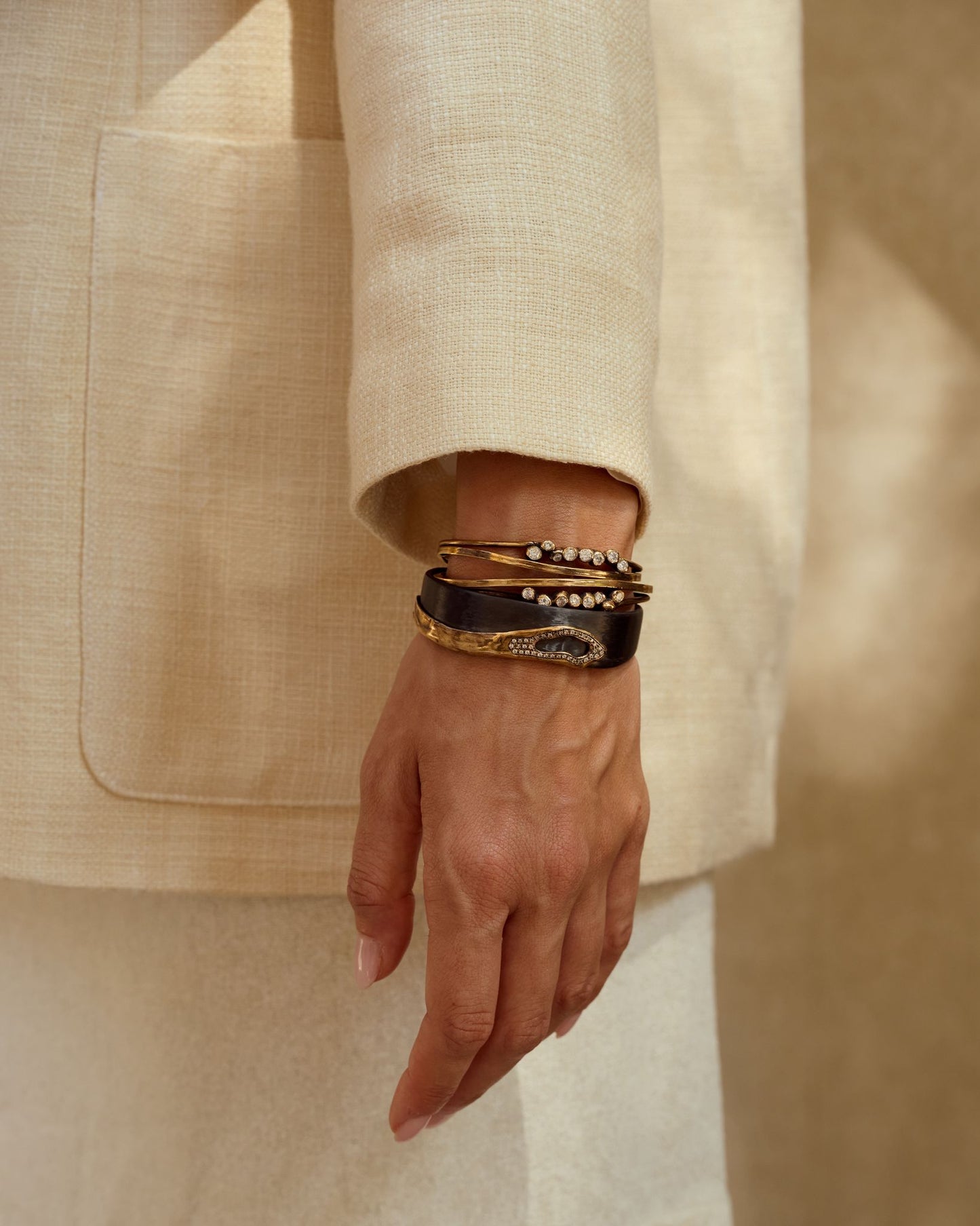 Bracciale small Heathrow black bronzo e zirconi