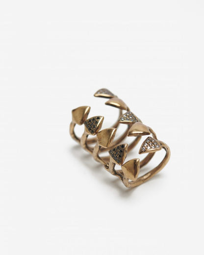 Anello dito Medulla zirconi bianchi e neri