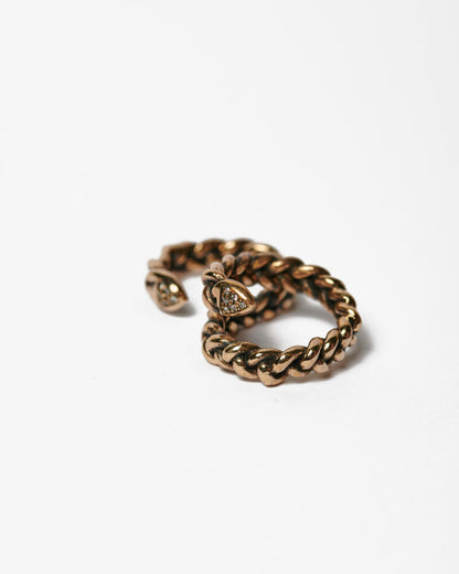 Anello mezzo baffo bronzo zirconi