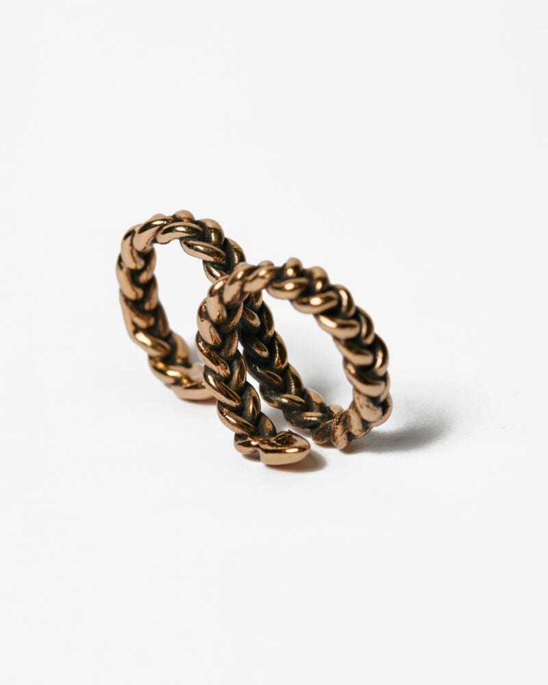 Anello mezzo baffo bronzo zirconi
