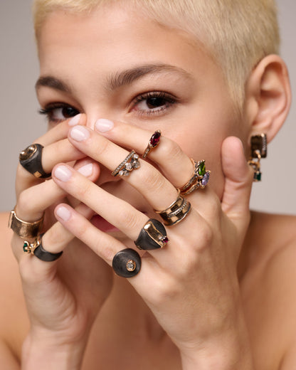 Anello Haneda bronzo e zirconi luxury