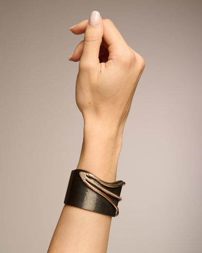 Bracciale big JFK black bronzo e zirconi