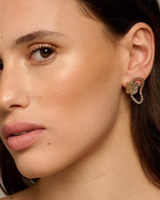 Orecchini Heathrow bronzo e zirconi