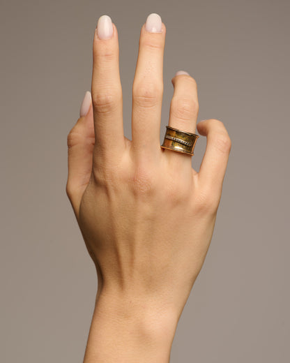 Anello JFK bronzo e zirconi