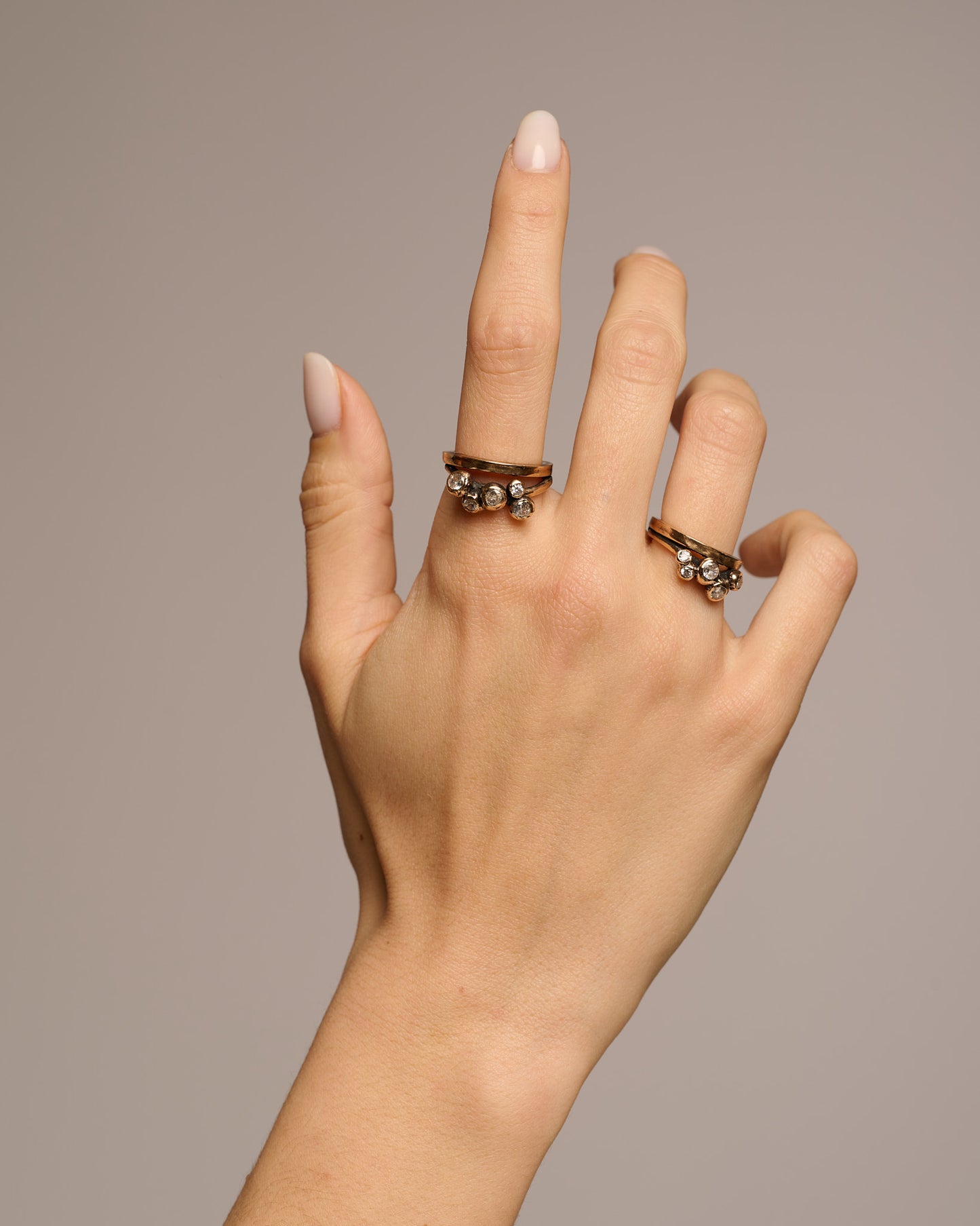 Anello Haneda bronzo e zirconi basic