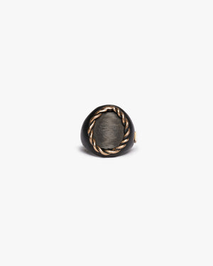 Chevalière half da vinci black bronzo