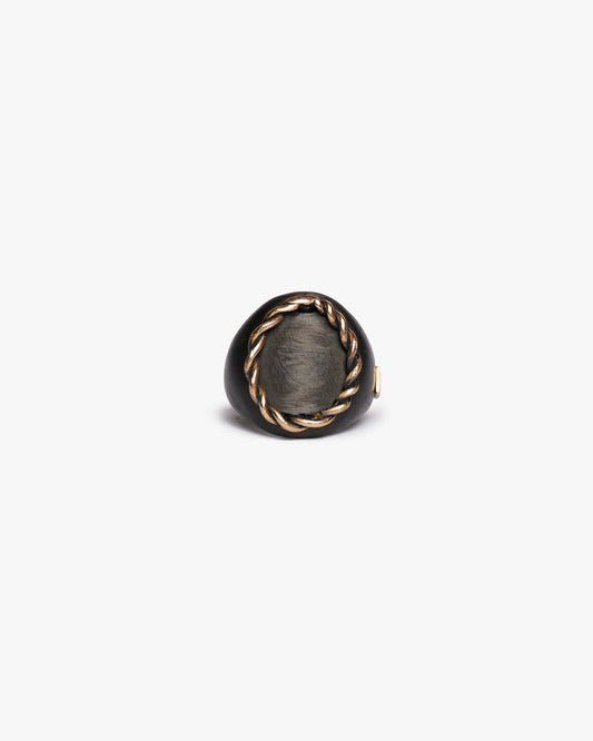Chevalière half da vinci black bronzo