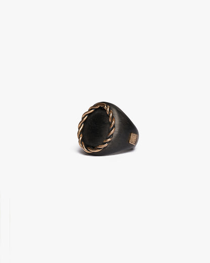 Chevalière half da vinci black bronzo