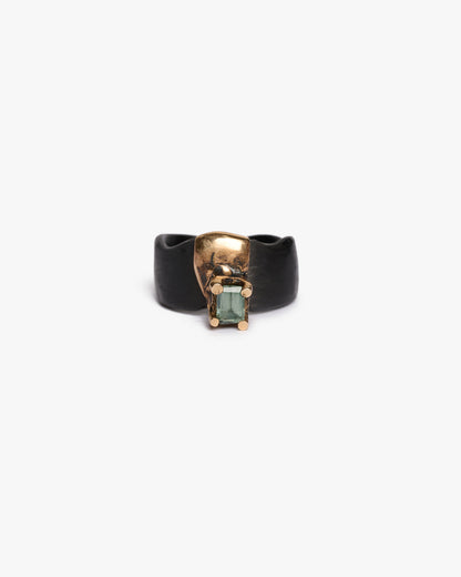 Anello fascia changi black bronzo zirconi