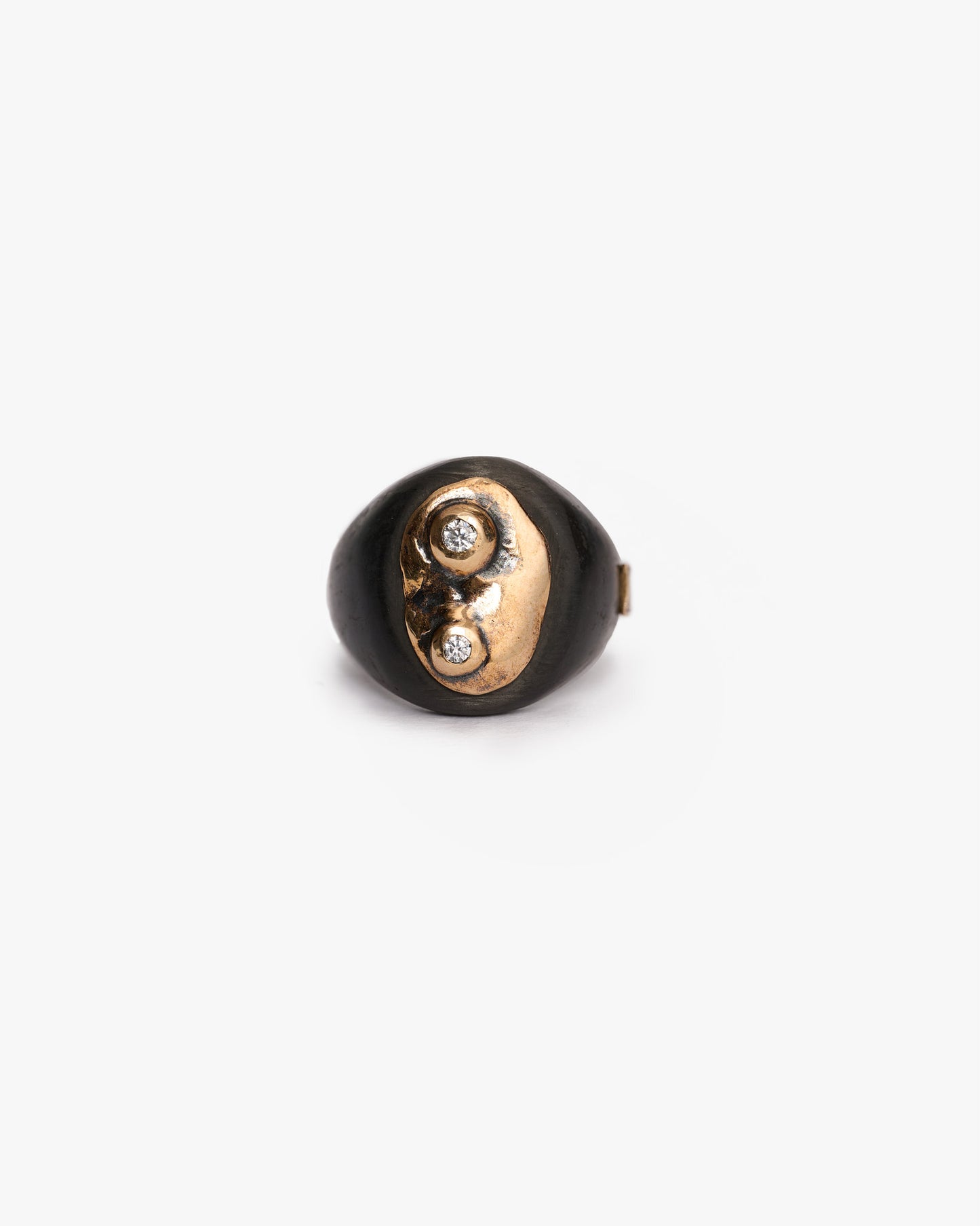 Chevalière doppio haneda black bronzo zirconi