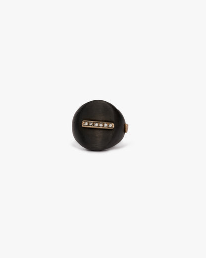 Chevalière JFK black bronzo zirconi