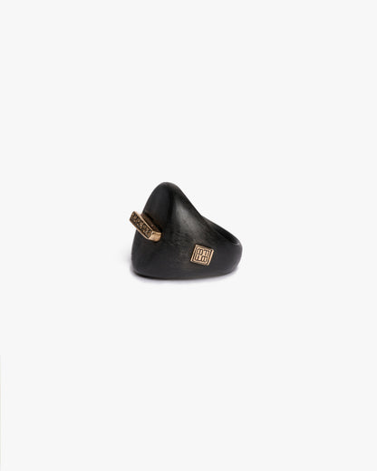 Chevalière JFK black bronzo zirconi