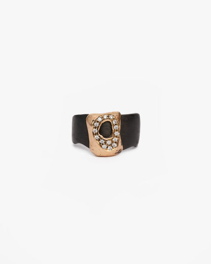 Anello fascia Heathrow black bronzo zirconi