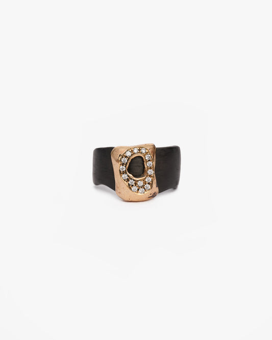 Anello fascia Heathrow black bronzo zirconi