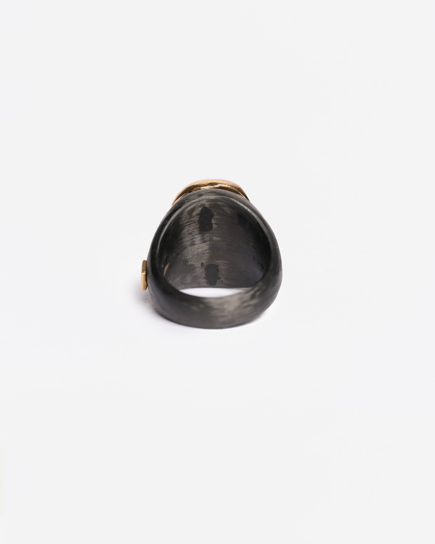 Chevalière JFK tondo black bronzo zirconi
