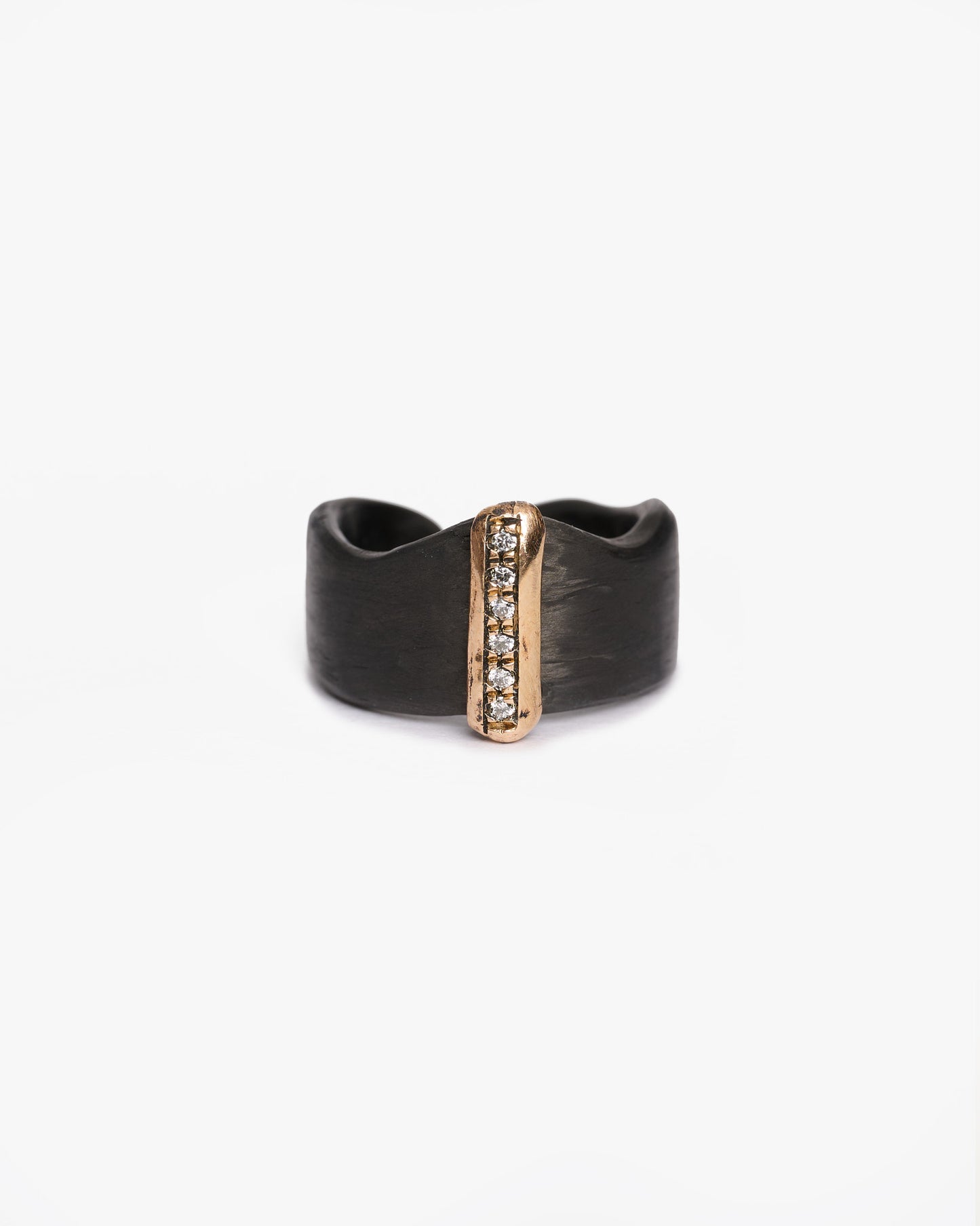Anello fascia JFK black bronzo zirconi