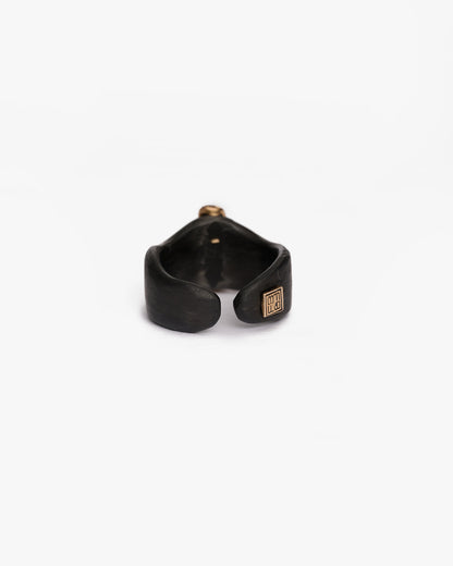 Anello fascia JFK black bronzo zirconi