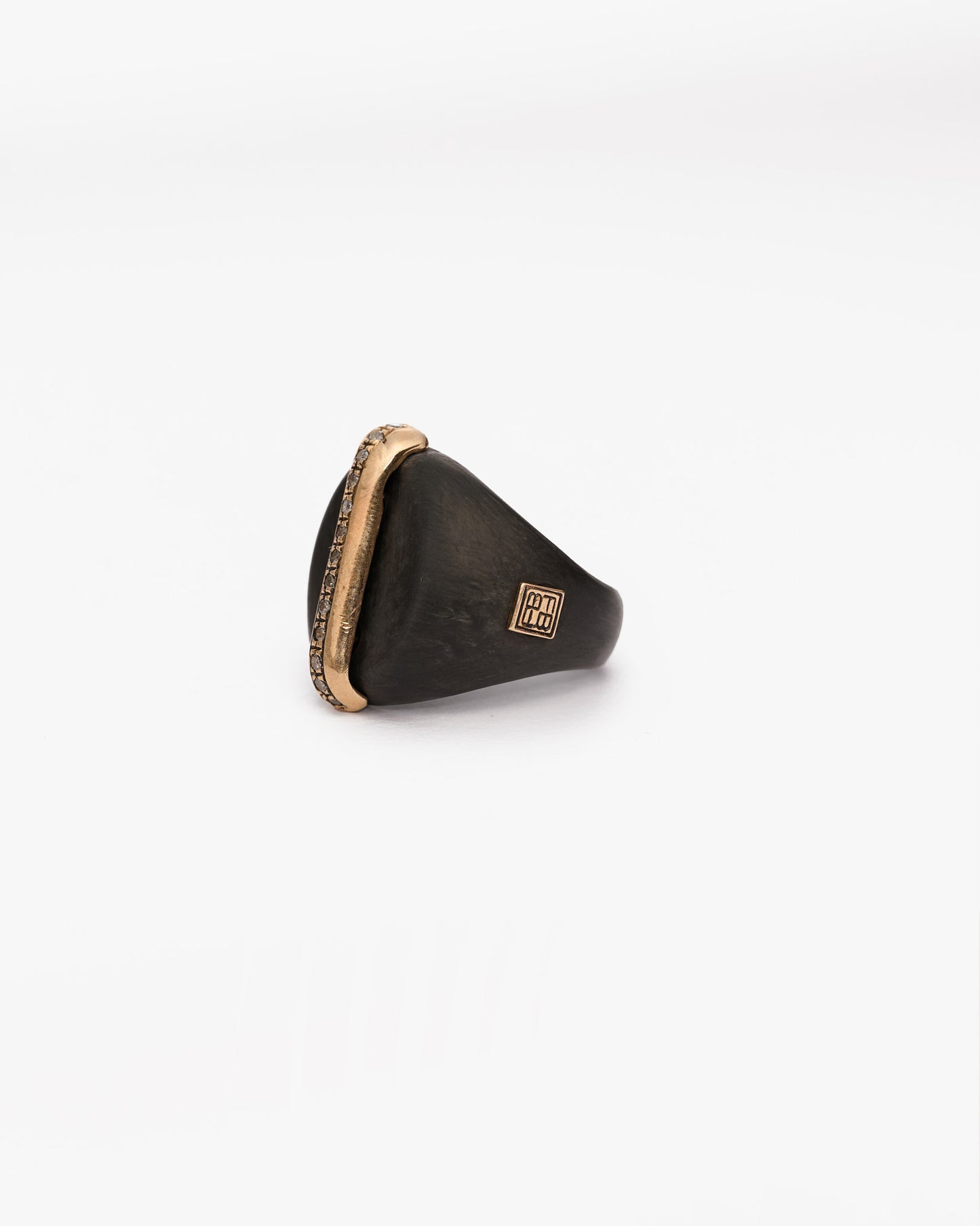 Chevalière JFK big black bronzo zirconi