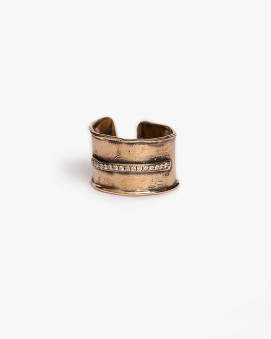 Anello JFK bronzo e zirconi