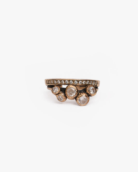 Anello Haneda bronzo e zirconi luxury