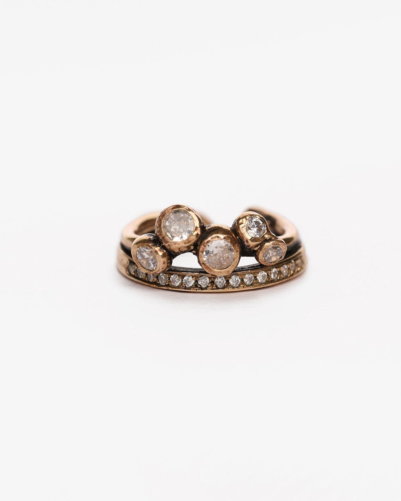 Anello Haneda bronzo e zirconi luxury