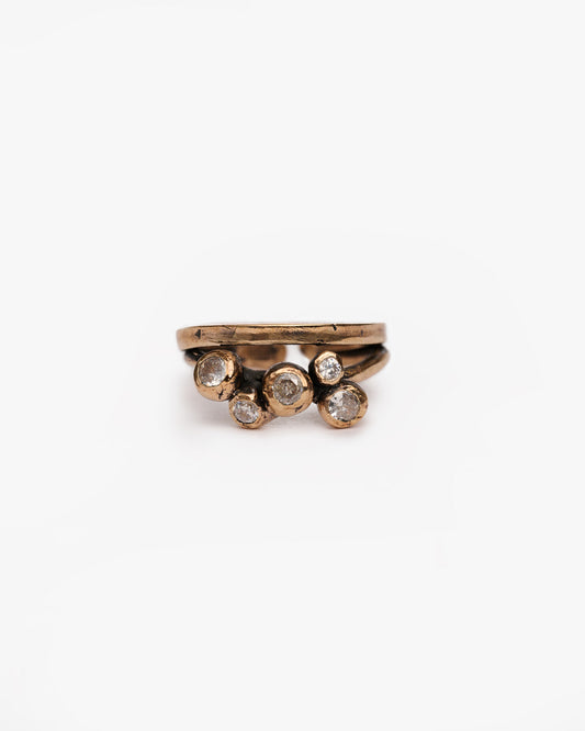 Anello Haneda bronzo e zirconi basic